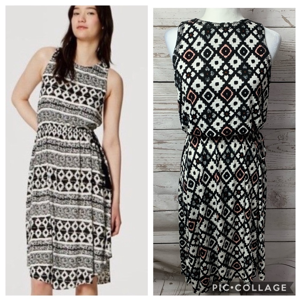 NWOT Loft Diamond Tribal Print Dress